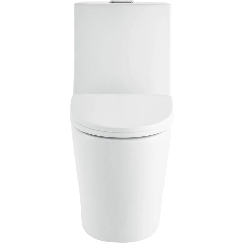 Swiss Madison SM-1T254 St. Tropez 1-Piece Toilet: Dual-Flush 1.1/1.6 GPF, Modern, 26.6x15x31", Matte White - Home Fusion