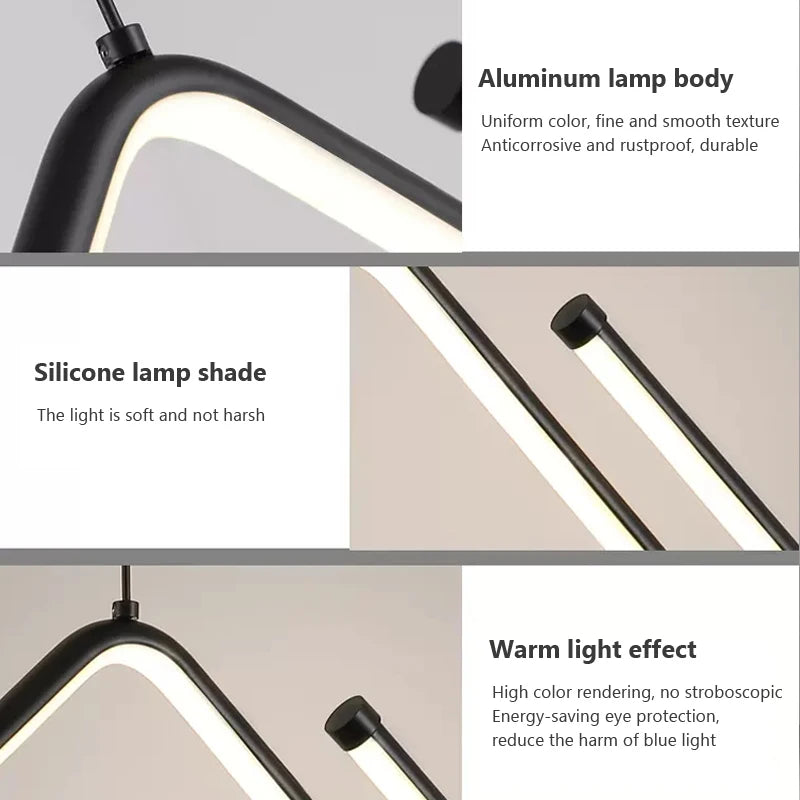 Modern LED Pendant Light Minimalist Chandelier For Dinning Room Kitchen Bar Restaurant Home Decor Led Lighting Remote Control - Home Fusion
