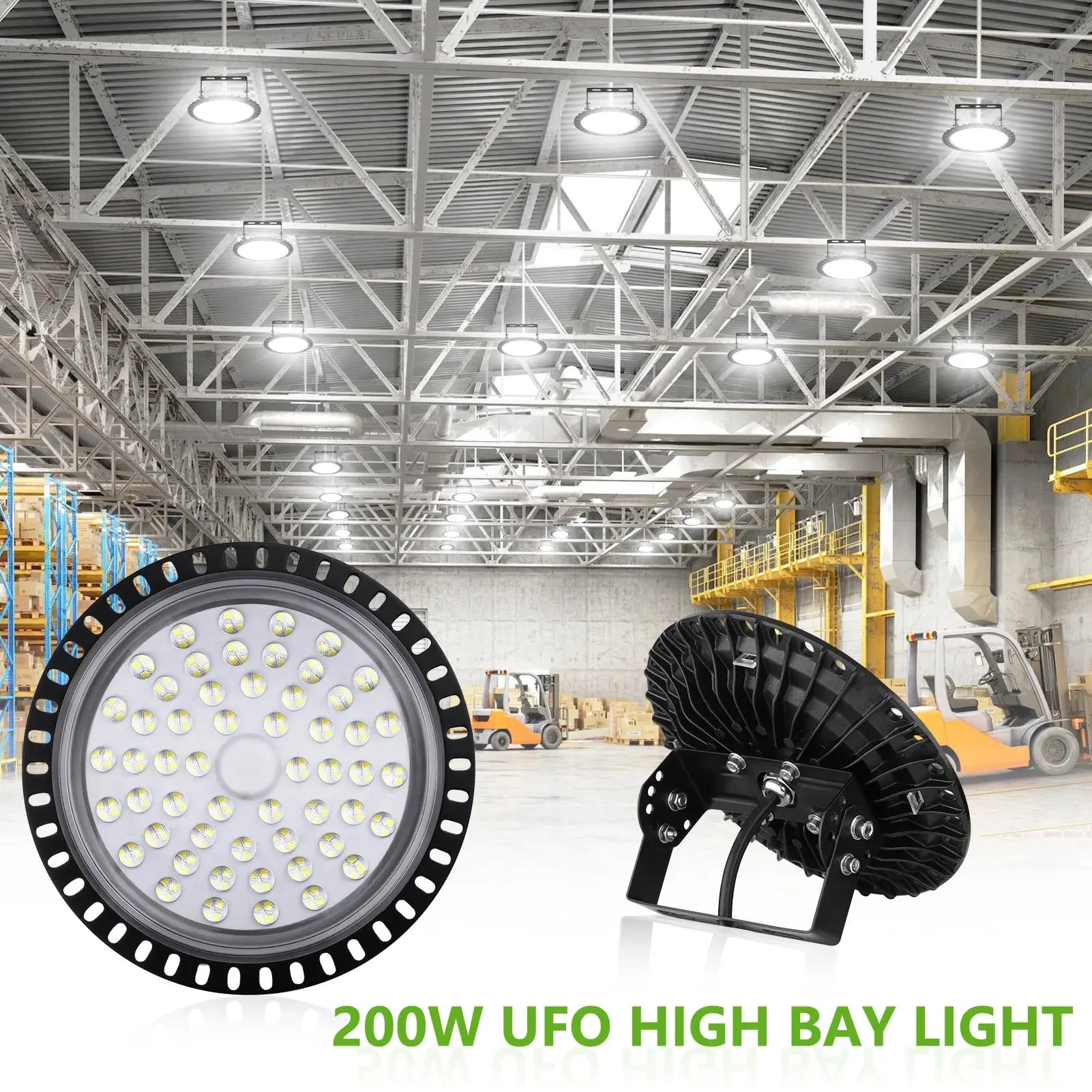 50/100/200W UFO LED High Bay Light AC220V Waterproof Warehouse Garage Light Super Bright Commercial Industrial Lighting - Home Fusion