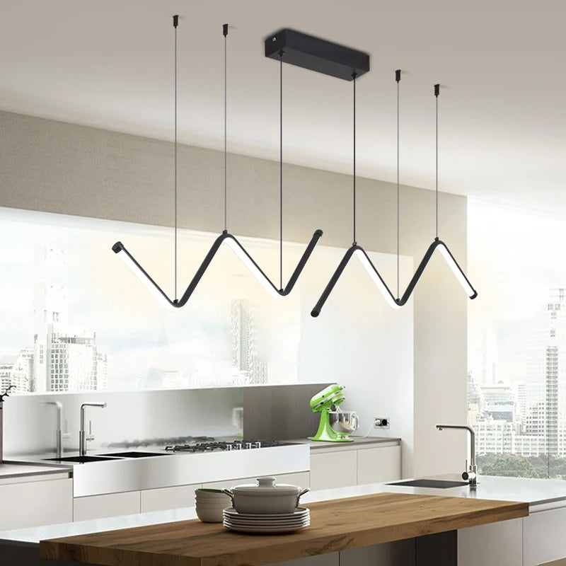 Modern LED Pendant Light Minimalist Chandelier For Dinning Room Kitchen Bar Restaurant Home Decor Led Lighting Remote Control - Home Fusion