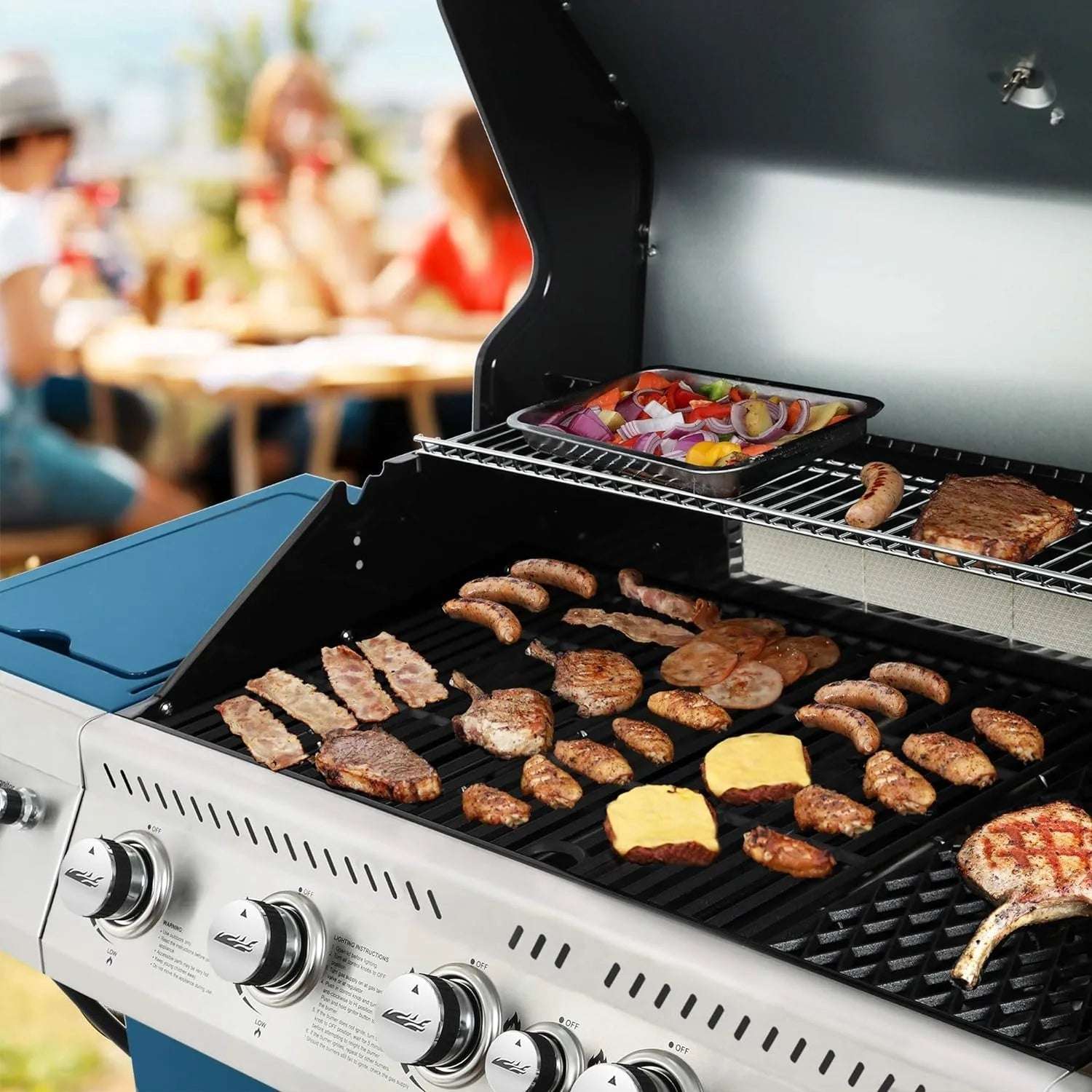 Royal Gourmet GA5403B 5-Burner BBQ Cabinet Style Propane Gas Grill with Rotisserie Kit - Home Fusion