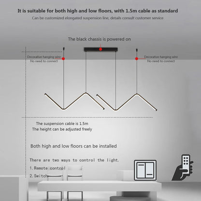 Modern LED Pendant Light Minimalist Chandelier For Dinning Room Kitchen Bar Restaurant Home Decor Led Lighting Remote Control - Home Fusion
