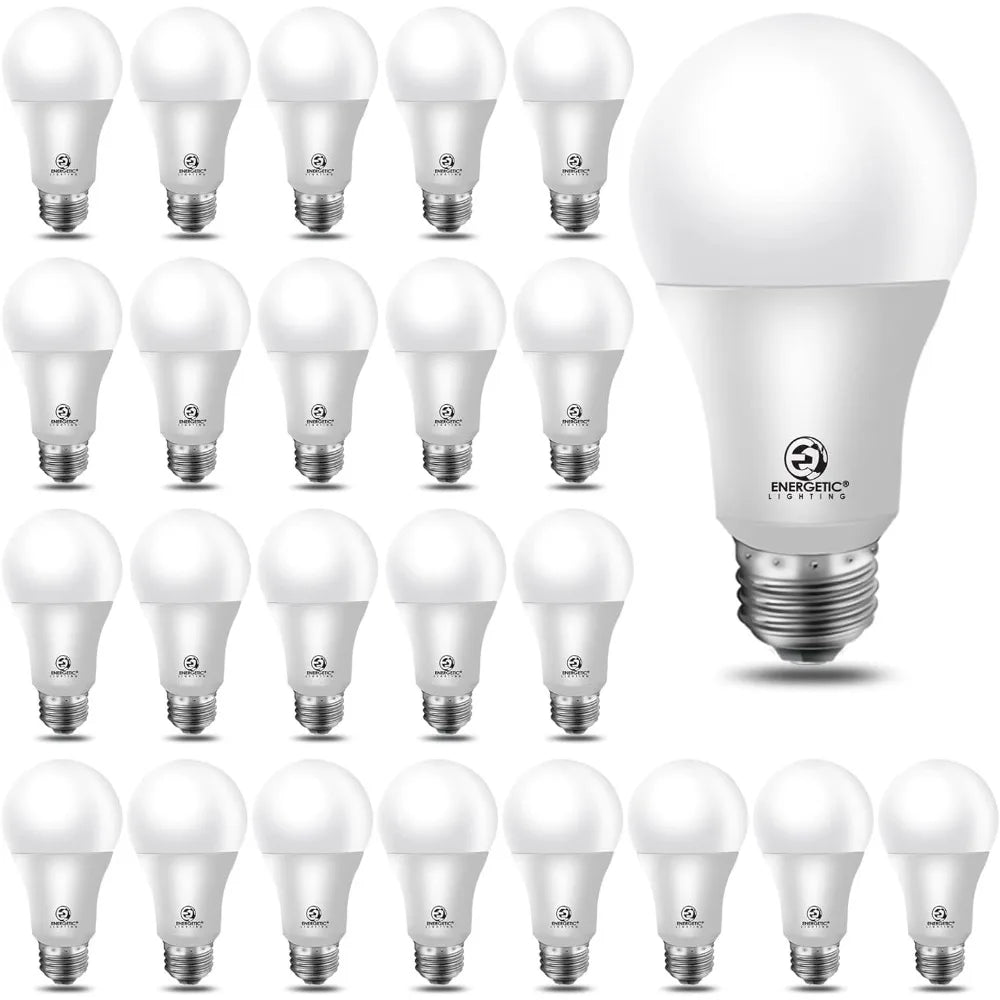 24-Pack A19 LED Light Bulb, 60 Watt Equivalent, Daylight 5000K, E26 Medium Base, Non-Dimmable LED Light Bulb - Home Fusion