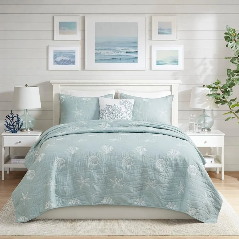 All Season Comforter Sets Pre-Washed Coverlet Bedding Layer Bed Linen Set. - Home Fusion