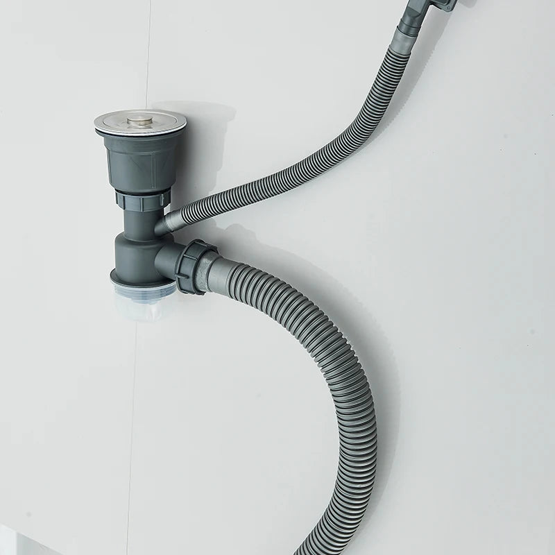 304 5 Water Discharge Modes Stainless Steel Waterfall Kitchen Sink Large Single Slot Integrated Digital Display Faucet Set Home Fusion