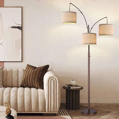 3 Lights Arc Floor Lamps for Living Room. - Home Fusion