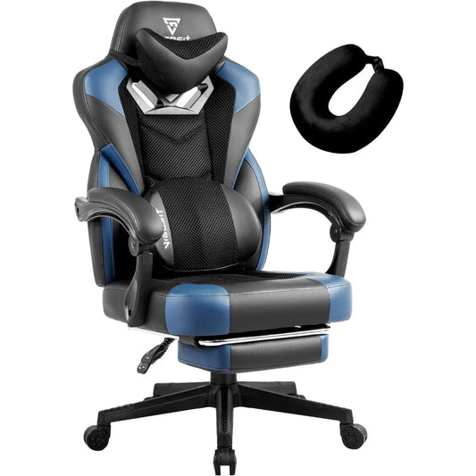 Ergonomic Gaming Chairs for Adults Heavy People, Massage Office Desk Computer Chair with Footrest and Lumbar Support - Home Fusion