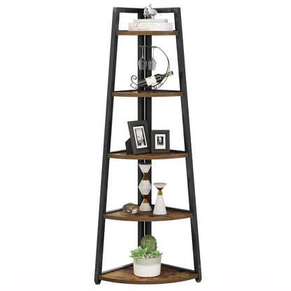 Tribesigns Bookcase Corner Book Shelf Rack Wood Bookshelf Storage Shelves - Home Fusion