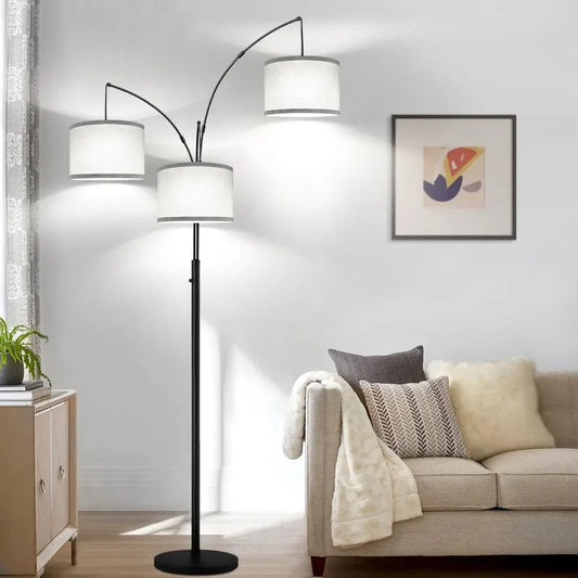 3 Lights Arc Floor Lamps for Living Room. - Home Fusion