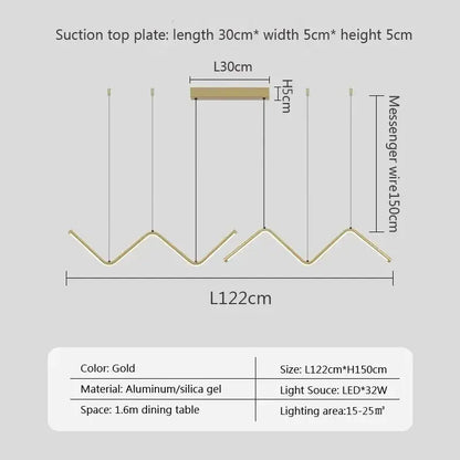 Modern LED Pendant Light Minimalist Chandelier For Dinning Room Kitchen Bar Restaurant Home Decor Led Lighting Remote Control - Home Fusion