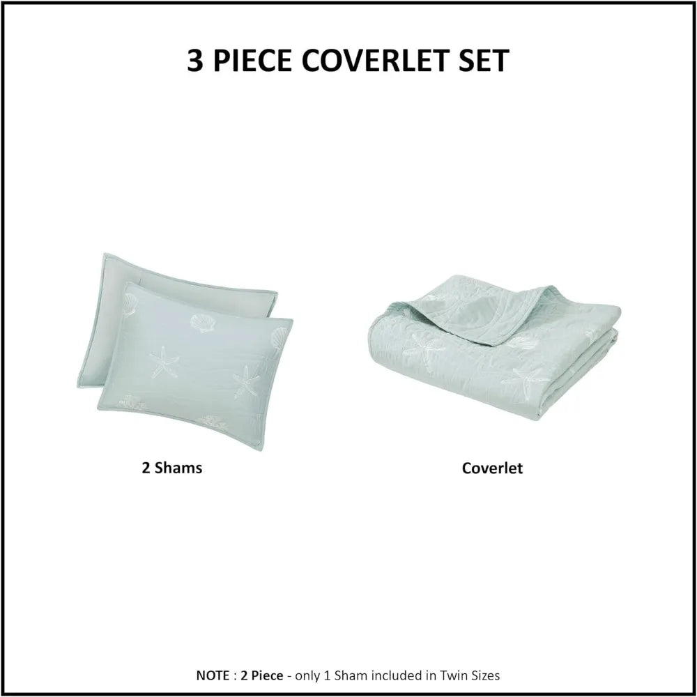 All Season Comforter Sets Pre-Washed Coverlet Bedding Layer Bed Linen Set. - Home Fusion
