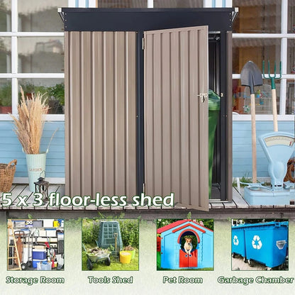 US Outdoor Metal Storage Shed w/Lockable Door for Backyard Garden tool shed Home Fusion