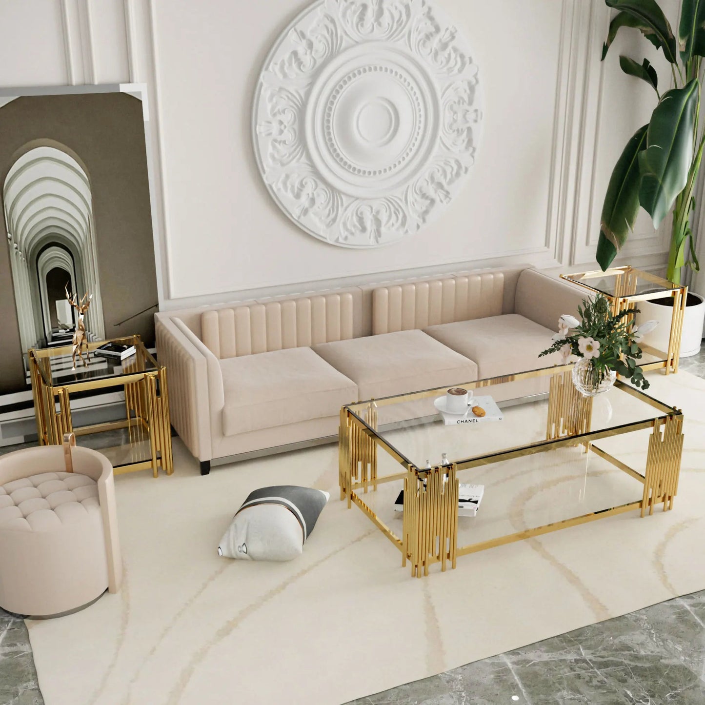 Rectangle Glass Coffee Table for Living Room. - Home Fusion