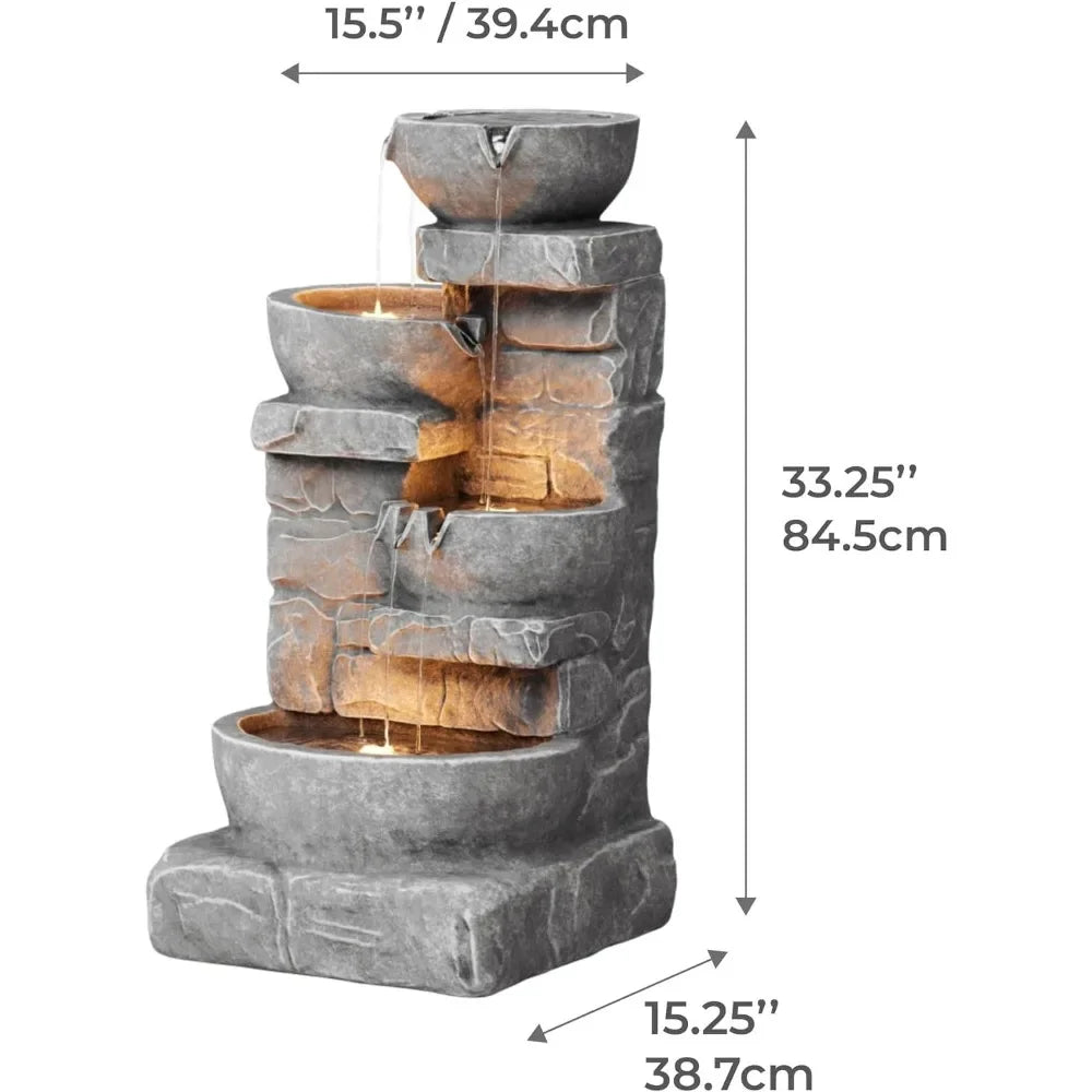 33.25 in. Cascading Bowls and Stacked Stones LED Outdoor Water Fountain for Gardens, Landscaping, Patios, Balconies Home Fusion 33.25 in. Cascading Bowls and Stacked Stones LED Outdoor Water Fountain for Gardens, Landscaping, Patios, Balconies 076823-f9.myshopify.com