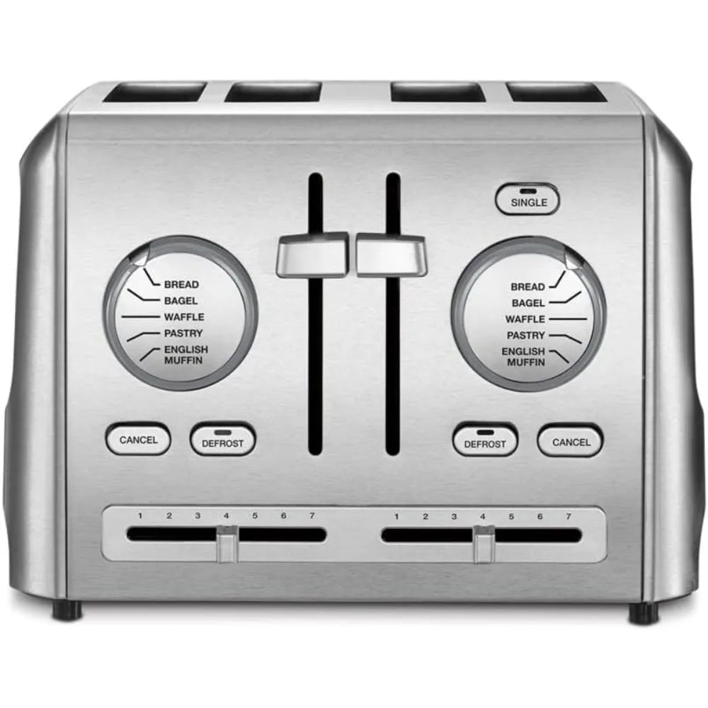 4-Slice Custom Select Toaster Stainless Steel Toaster for Bread Toast Machine Cooking Appliances Kitchen Home Home Fusion