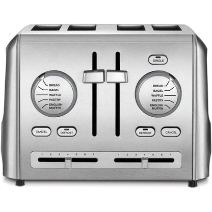 4-Slice Custom Select Toaster Stainless Steel Toaster for Bread Toast Machine Cooking Appliances Kitchen Home Home Fusion