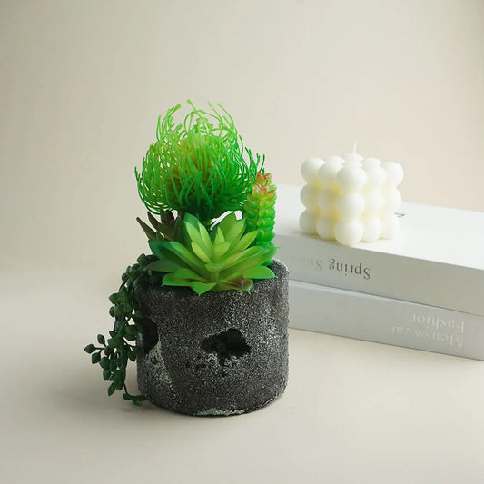 Artificial Succulents Potted,Realistic Fake Green Plants in Pots Decorative for Indoor Outdoor Home Decor - Home Fusion
