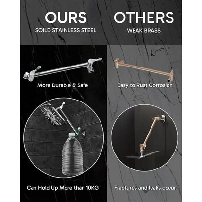 Rain Shower Head,12 Inch Large Rainfall Showerhead,,Adjustable High Pressure Waterfall Rain Fall Showerheads - Home Fusion