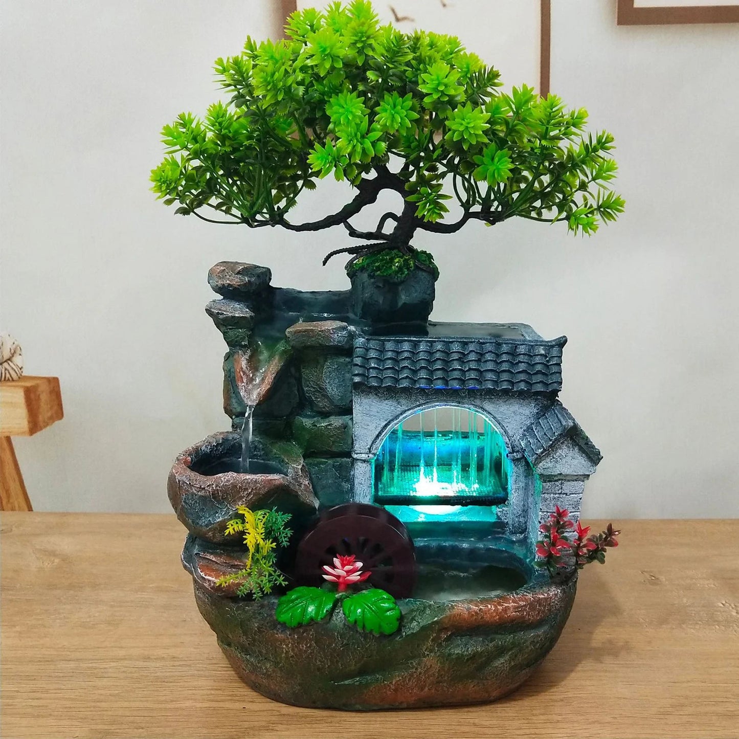 Indoor Decor Flowing Water Ornament Tabletop Fountain. - Home Fusion
