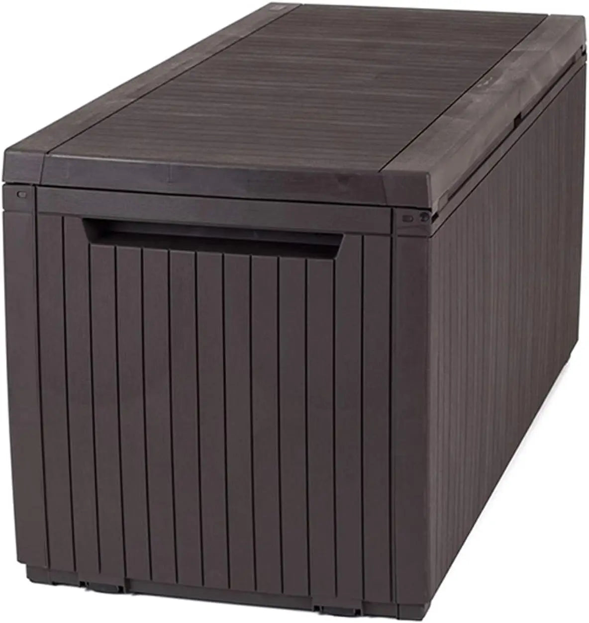 Springwood 80 Gallon Resin Outdoor Storage Box for Patio Furniture Cushions, Pool Toys,and Garden Tools with Handles,Brown - Home Fusion