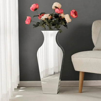 Silver Crystal Decorative Tall Vases for Floor Decor, Luxury Centerpiece for Home, Living - Home Fusion