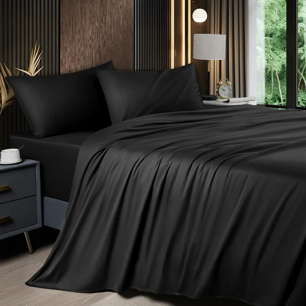 44567090954411|44567091085483|44567091118251 Bedspreads and Covers Silky Bedding Sheets & Pillowcases Full Sheet Set 076823-f9.myshopify.com
