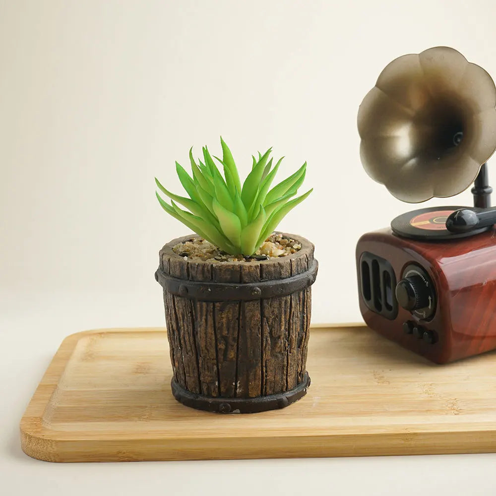 Artificial Succulents Potted,Realistic Fake Green Succulents Plants in Pots Decorative for Home Deco - Home Fusion