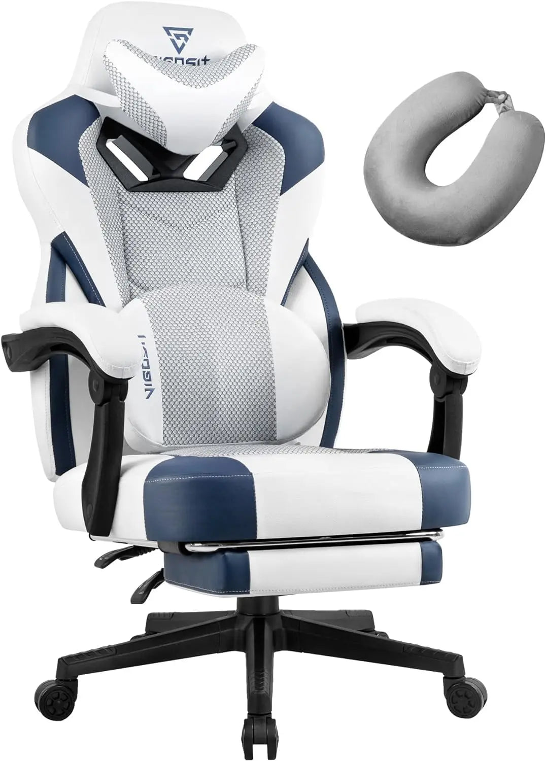 Ergonomic Gaming Chairs for Adults Heavy People, Massage Office Desk Computer Chair with Footrest and Lumbar Support - Home Fusion
