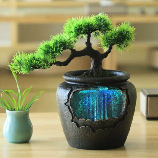 Indoor Water Waterfall Fountain Rock Feng Shui Decoration.