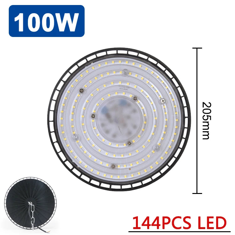 Super Bright LED Industrial Lighting Garage lights 100W 150W 200W High Bay Light IP65 Waterproof For gym Warehouse Factory - Home Fusion