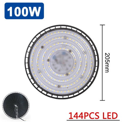 Super Bright LED Industrial Lighting Garage lights 100W 150W 200W High Bay Light IP65 Waterproof For gym Warehouse Factory - Home Fusion