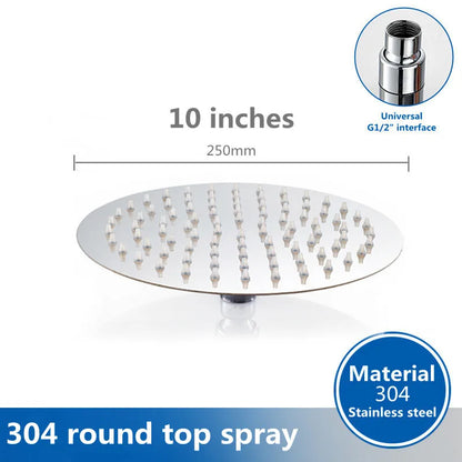DOODII Removable Shower Heads Stainless Steel Square Round Rainfall Shower Head High Pressure Handheld Bathroom Accessories - Home Fusion