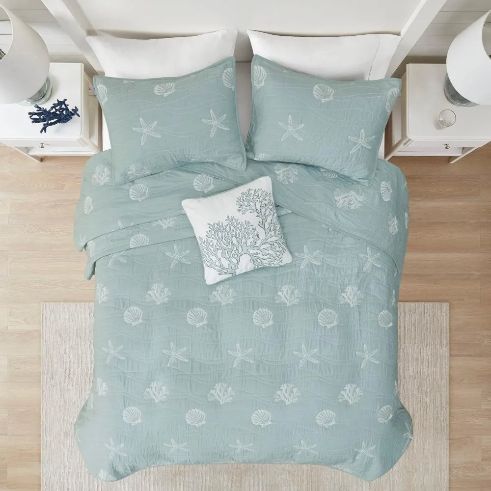All Season Comforter Sets Pre-Washed Coverlet Bedding Layer Bed Linen Set. - Home Fusion