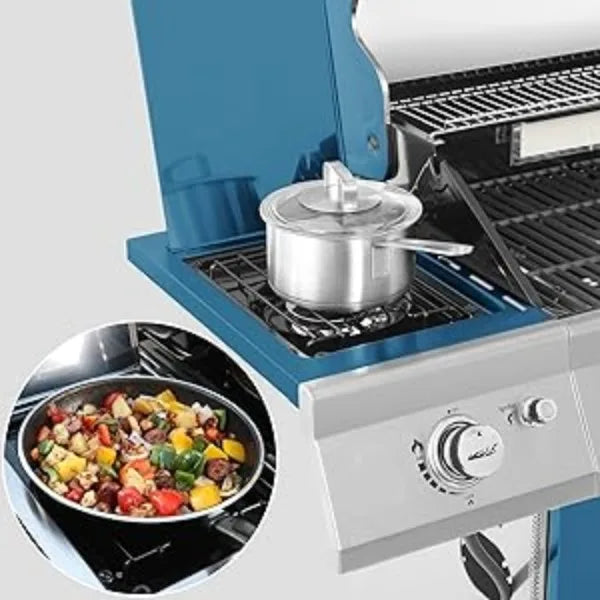 Royal Gourmet GA5403B 5-Burner BBQ Cabinet Style Propane Gas Grill with Rotisserie Kit, Sear Burner, Rear Burner and Side Burner Home Fusion