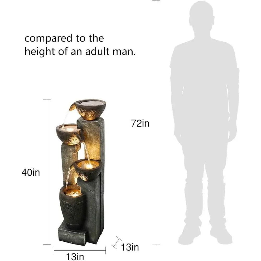 4-story outdoor garden fountain decoration, garden resin fountain, floor terrace, deck, porch, backyard, and home art decoration Home Fusion 4-story outdoor garden fountain decoration, garden resin fountain, floor terrace, deck, porch, backyard, and home art decoration 076823-f9.myshopify.com