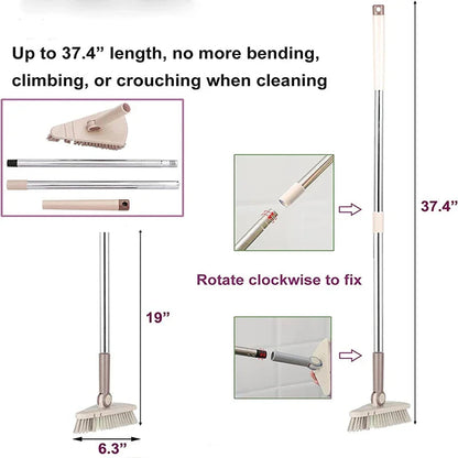 Floor Scrub Brush Cleaning Long Handle Kitchen Bathroom Gap Tools Removable Toilet Rotating Mop Bristles for Tile Ceramic Brush Home Fusion