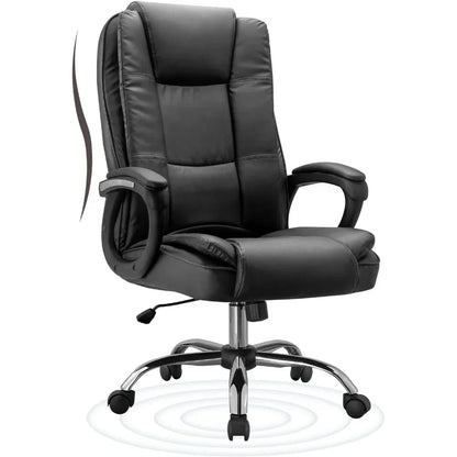 Office Chair, Executive Office Chair Height Adjustable PU Leather Computer Chair, High Back Home Office Desk Chairs - Home Fusion