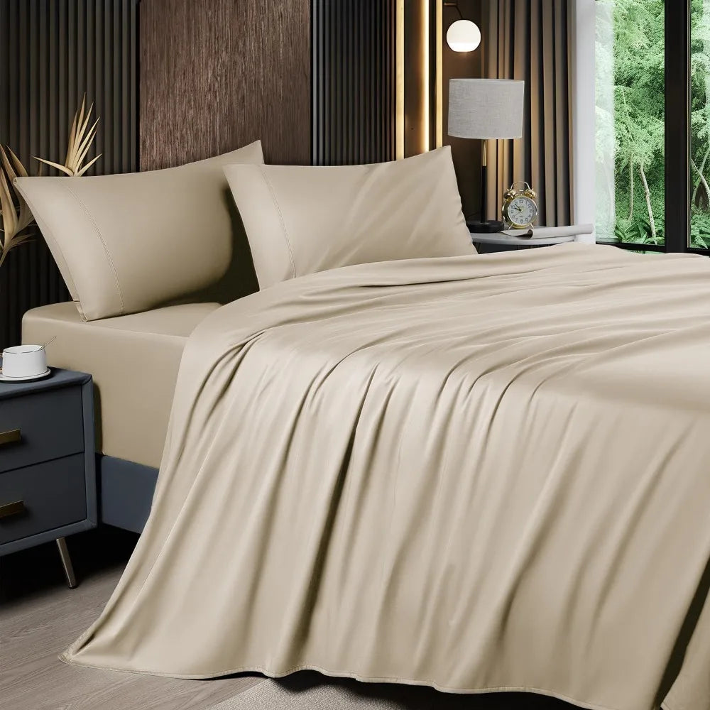 44567090757803|44567090823339|44567090856107 Bedspreads and Covers Silky Bedding Sheets & Pillowcases Full Sheet Set 076823-f9.myshopify.com