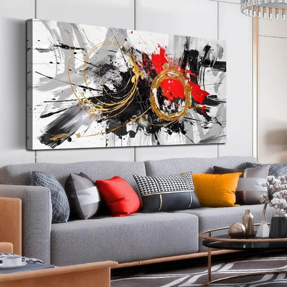 Decorative Paintings Large Abstract Art Wall  Black and White Canvas Wall Art Decorative Pictures for Living Room Home Decor - Home Fusion