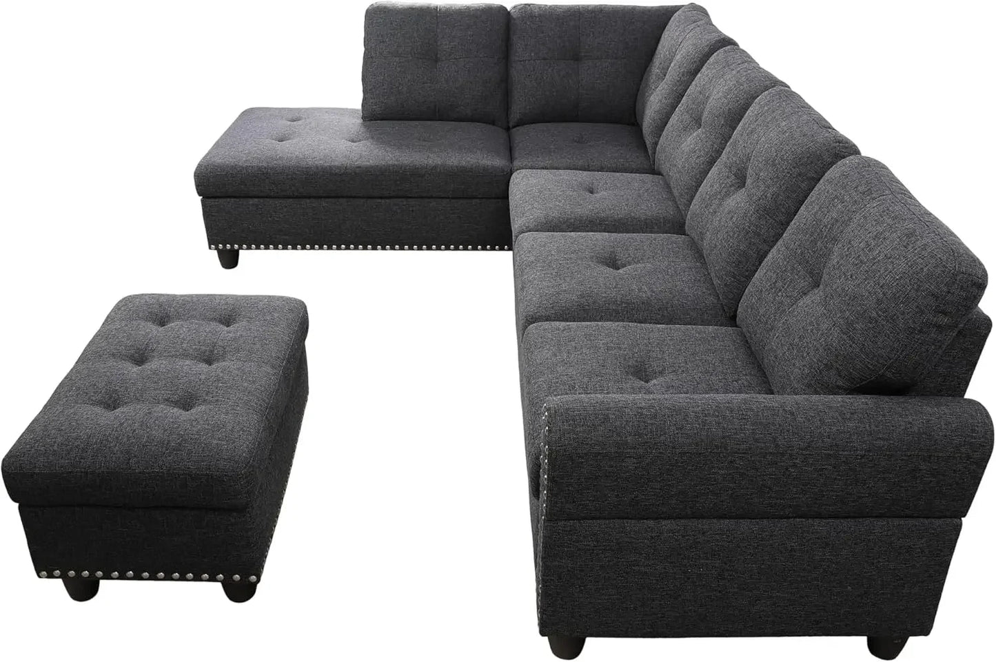 Sectional Sofa with Ottoman Living Room Furniture Set Left Facing Chaise, 2 Cup HoldersComfy Upholstered Sofa&Couch Corner Home Fusion Sectional Sofa with Ottoman Living Room Furniture Set Left Facing Chaise, 2 Cup HoldersComfy Upholstered Sofa&Couch Corner 076823-f9.myshopify.com