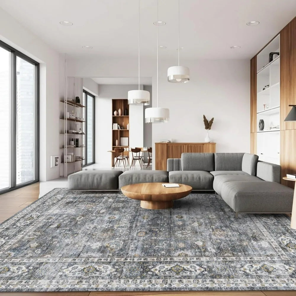 8x10 Rug, Washable Boho Rug Non-Slip Non-Shedding Faux Wool Vintage Rug for Living Room, Dining Room, Kids Playroom, Carpet Home Fusion 8x10 Rug, Washable Boho Rug Non-Slip Non-Shedding Faux Wool Vintage Rug for Living Room, Dining Room, Kids Playroom, Carpet 076823-f9.myshopify.com