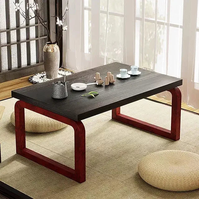 Comft Rectangle Side Glass Coffee Table, 2Tier Center Table Modern Black Side Coffee TableReception Room Office with Lower Shelf - Home Fusion