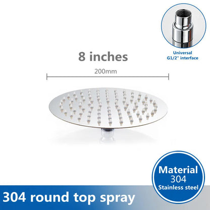 DOODII Removable Shower Heads Stainless Steel Square Round Rainfall Shower Head High Pressure Handheld Bathroom Accessories - Home Fusion