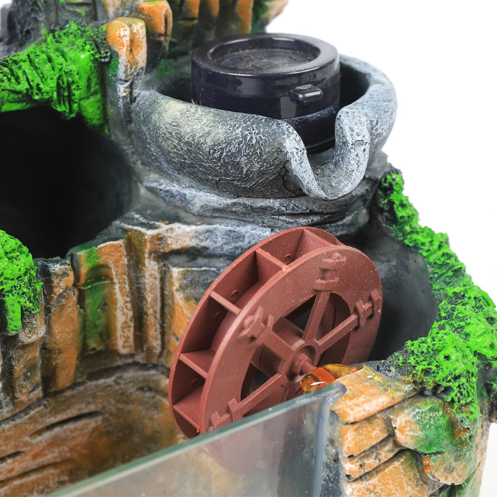 Desktop Fountain Waterfall Resin Fountain Decoration Home Office Decoration - Home Fusion