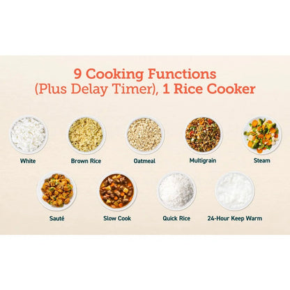 2023 New COSORI 5 Quart Rice Cooker with 9 Cooking Functions - Home Fusion