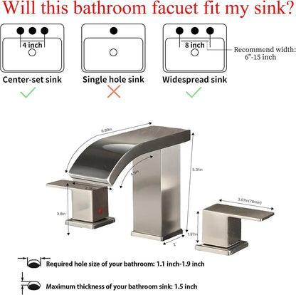 Bathroom faucets  8 inch Bathroom faucet Easy installation Convenient pop-up drain - Home Fusion