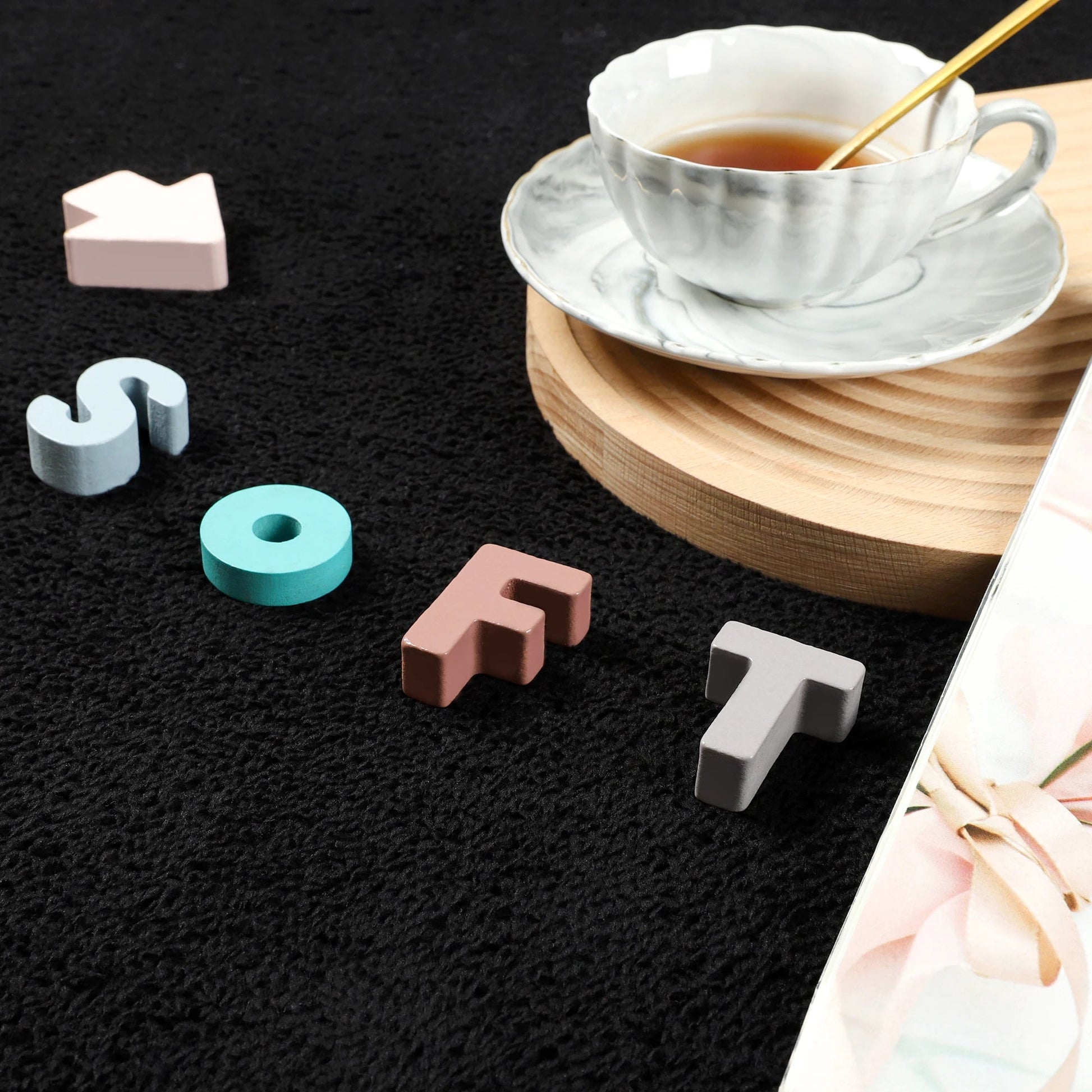 Black Rugs Living Room Carpet Nonslip Bedside Rugs Large Soft Floor Rug Children Game Mat Rectangular Home Decoration - Home Fusion
