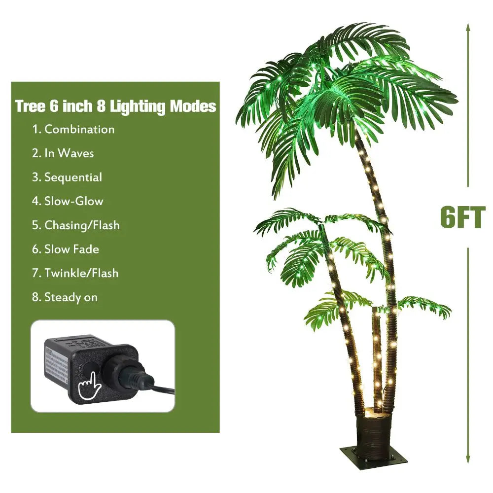 6ft Solar Lighted Palm Tree LED Artificial Palm Tree for Tiki Bar Christmas Decoration Home Fusion 6ft Solar Lighted Palm Tree LED Artificial Palm Tree for Tiki Bar Christmas Decoration 076823-f9.myshopify.com