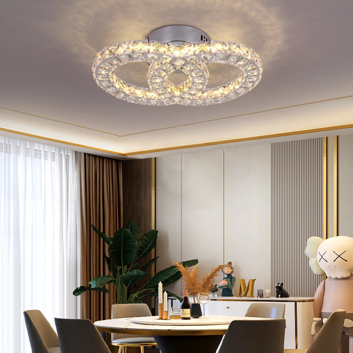 Sparkling Crystal LED Pendant Light for Home and Office. Home Fusion