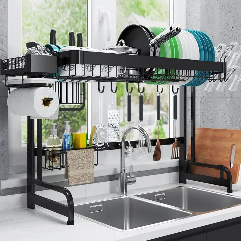 Large Over Sink Dish Rack kitchen Organizers - Home Fusion